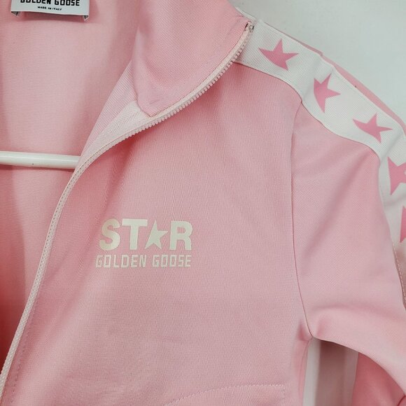 Golden Goose Star Kid's Pink Logo Printed Zip Up Long Sleeve Track Jacket 6 - Picture 7 of 12